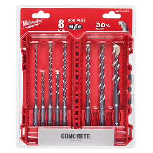 Milwaukee 48-20-7673 8pc. SDS Plus M/2™ 2-Cutter Drill Bit Kit