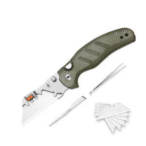 Kizer V3488.29JNA1 C01C Uti 2, Green Micarta, 5Cr15MoV, Bead Blasted