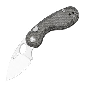 Kizer V2742A2 Microbe, Black Norplex Ultrex Micarta, 14C28N