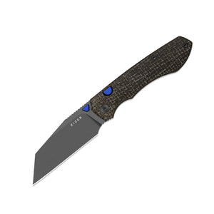 Kizer V3738BW3 Wharning, Brown (Green) GID Canvas Micarta, N690, Gray PVD & Stonewashed