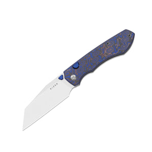 Kizer V3738BW2 Wharning, Blue & Purple Vortex Pattern Micarta, N690