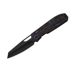 Kizer Ki3699BSA2 Mash, Black & Purple FatCarbon Purple Haze, M390, Matte DLC Ultra