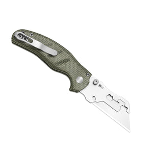 Kizer V3488.29JNA1 C01C Uti 2, Green Micarta, 5Cr15MoV, Bead Blasted