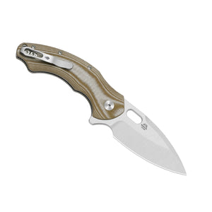 Kizer V4477BDA1 Roach XL, Brown Norplex Ultrex Micarta, 14C28N
