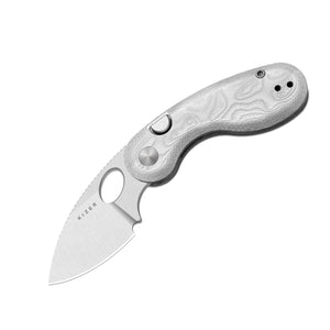 Kizer V2742A11 Microbe, Silver Aluminum Foil G10, 14C28N
