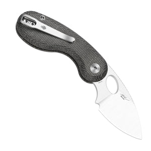 Kizer V2742A2 Microbe, Black Norplex Ultrex Micarta, 14C28N