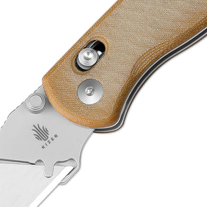 Kizer V3619JA7 Drop Bear Utility, Brown Micarta, SK5 & 50Cr15MoV