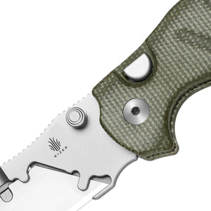 Kizer V3488.29JNA1 C01C Uti 2, Green Micarta, 5Cr15MoV, Bead Blasted