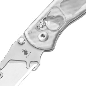 Kizer V3619JA5 Drop Bear Utility, White Acrylic, SK5 & 50Cr15MoV