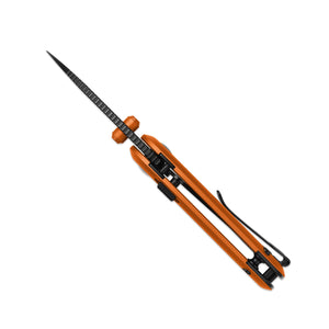 Kizer V2742A3 Microbe, Orange Aluminum, 14C28N, Black PVD