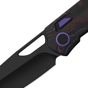 Kizer Ki3699BSA2 Mash, Black & Purple FatCarbon Purple Haze, M390, Matte DLC Ultra