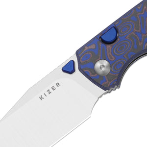 Kizer V3738BW2 Wharning, Blue & Purple Vortex Pattern Micarta, N690