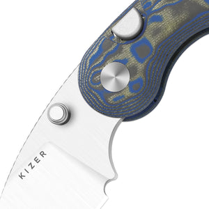 Kizer V2742A6 Microbe, Multicolored Vortex Micarta, 14C28N