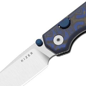 Kizer V3458.2BDA1 Begleiter 2.9, Blue Vortex Pattern Micarta, BD1N