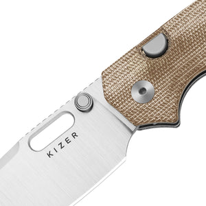 Kizer V3802BDA1 Outposter, Brown Norplex Ultrex Micarta, Nitro-V