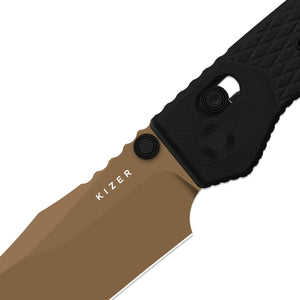 Kizer V3824CT2 Kinisis, Black G10, 14C28N, Sunset Metal PVD