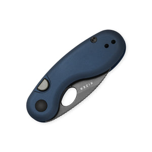Kizer V2742A1 Microbe, Blue Aluminum, 14C28N, Gray Stonewashed