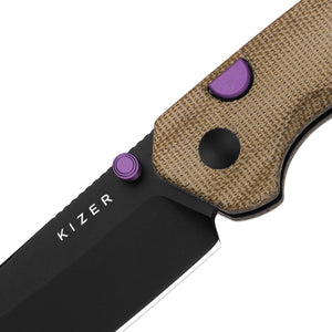 Kizer V3693BSA1 Madrac, Brown Norplex Ultrex Micarta, 14C28N, Black PVD