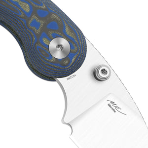 Kizer V2742A6 Microbe, Multicolored Vortex Micarta, 14C28N