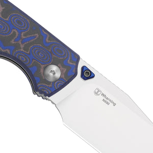 Kizer V3738BW2 Wharning, Blue & Purple Vortex Pattern Micarta, N690