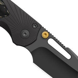 Kizer K3765BD2 Durandal, Black & Gold Aluminum & FatCarbon Camo, S35VN, Gunmetal Gray PVD