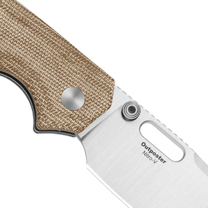 Kizer V3802BDA1 Outposter, Brown Norplex Ultrex Micarta, Nitro-V