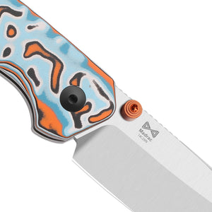 Kizer V3693BSA2 Madrac, Multicolored Vortex Pattern Micarta, 14C28N