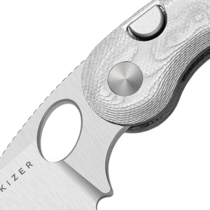 Kizer V2742A11 Microbe, Silver Aluminum Foil G10, 14C28N
