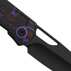 Kizer Ki3699BSA2 Mash, Black & Purple FatCarbon Purple Haze, M390, Matte DLC Ultra