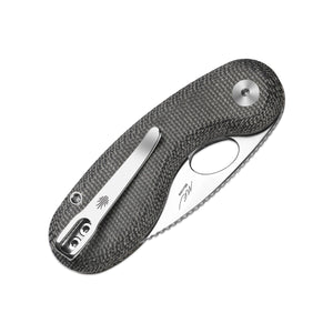 Kizer V2742A2 Microbe, Black Norplex Ultrex Micarta, 14C28N