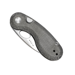 Kizer V2742A2 Microbe, Black Norplex Ultrex Micarta, 14C28N