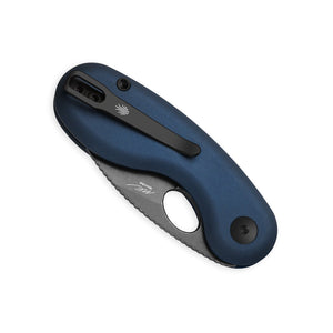 Kizer V2742A1 Microbe, Blue Aluminum, 14C28N, Gray Stonewashed
