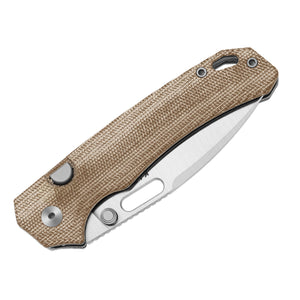 Kizer V3802BDA1 Outposter, Brown Norplex Ultrex Micarta, Nitro-V