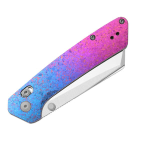Kizer K3693ACS2 Madrac CL AirTi, Blue & Purple Crystallized Titanium, M390