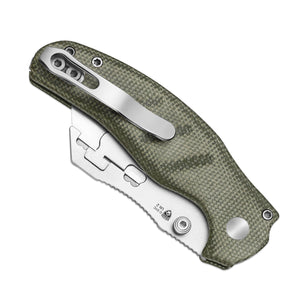 Kizer V3488.29JNA1 C01C Uti 2, Green Micarta, 5Cr15MoV, Bead Blasted