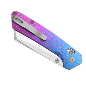 Kizer K3693ACS2 Madrac CL AirTi, Blue & Purple Crystallized Titanium, M390