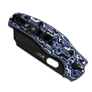 Kizer V3488.29BSA1 C01C 2.9 BS, Blue Vortex Micarta, Nitro-V, Black PVD