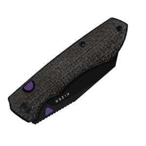 Kizer V3738BW1 Wharning, Black Micarta, N690, Black PVD