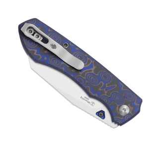 Kizer V3738BW2 Wharning, Blue & Purple Vortex Pattern Micarta, N690