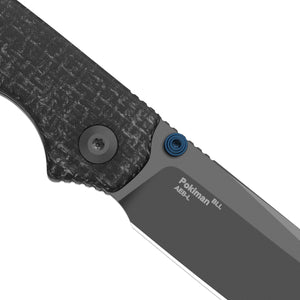 Kizer V3789BSA1 Pokiman BLL, Black Micarta, AEB-L, Gray PVD