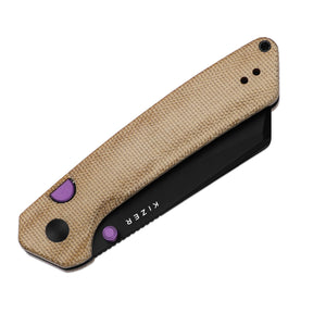 Kizer V3693BSA1 Madrac, Brown Norplex Ultrex Micarta, 14C28N, Black PVD