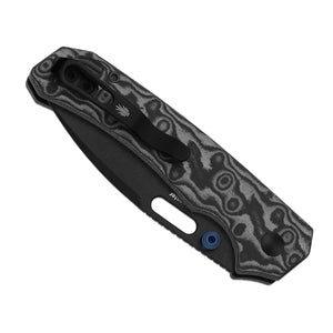 Kizer V3802BDA2 Outposter, Black Vortex Pattern Micarta, Nitro-V, Black PVD
