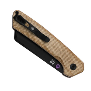 Kizer V3693BSA1 Madrac, Brown Norplex Ultrex Micarta, 14C28N, Black PVD