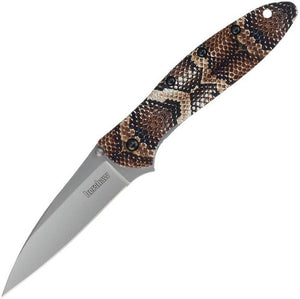 Kershaw Leek Assisted Opening Knife Snake Skin (3" Bead Blast)