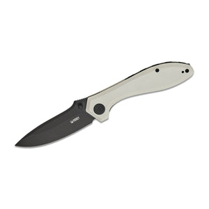 Kubey Ruckus Liner Lock Knife Tan G-10 (3.3" Black)