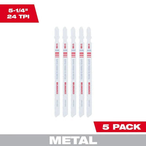 Milwaukee 48-42-5166 5-1/4 in. 24 TPI Bi-Metal Jig Saw Blade 5PC