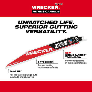 Milwaukee 48-00-5372 3PC 9" WRECKER with NITRUS Carbide Blade (Open Box)