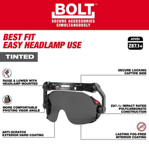 Milwaukee 48-73-1416 BOLT Eye Visor - Tinted Lens with Head Lamp Mount Bracket
