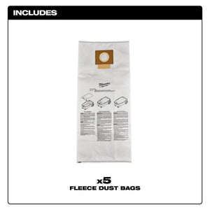 Milwaukee 49-90-1969 Fleece Dust Bags (5PK)