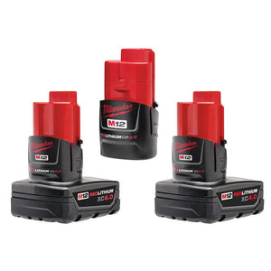 Milwaukee 48-11-2463 M12 REDLITHIUM 3pk Battery Kit